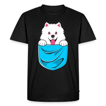 Samoyed - Men's Premium Organic T-Shirt - black - Front - Nico (187cm)