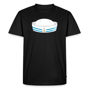 Chapeau de marin avec ancre – symbole maritime - T-shirt Premium bio Homme - noir - Devant - Nico (187cm)