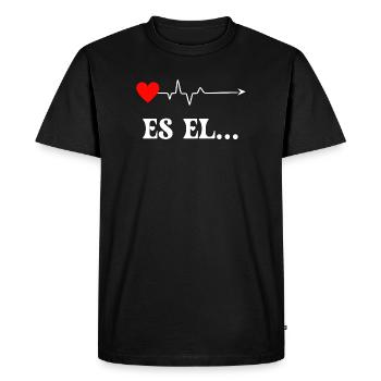 Carte des battements de cœur de l’Essex - T-shirt Premium bio Homme - noir - Devant - Nico (187cm)