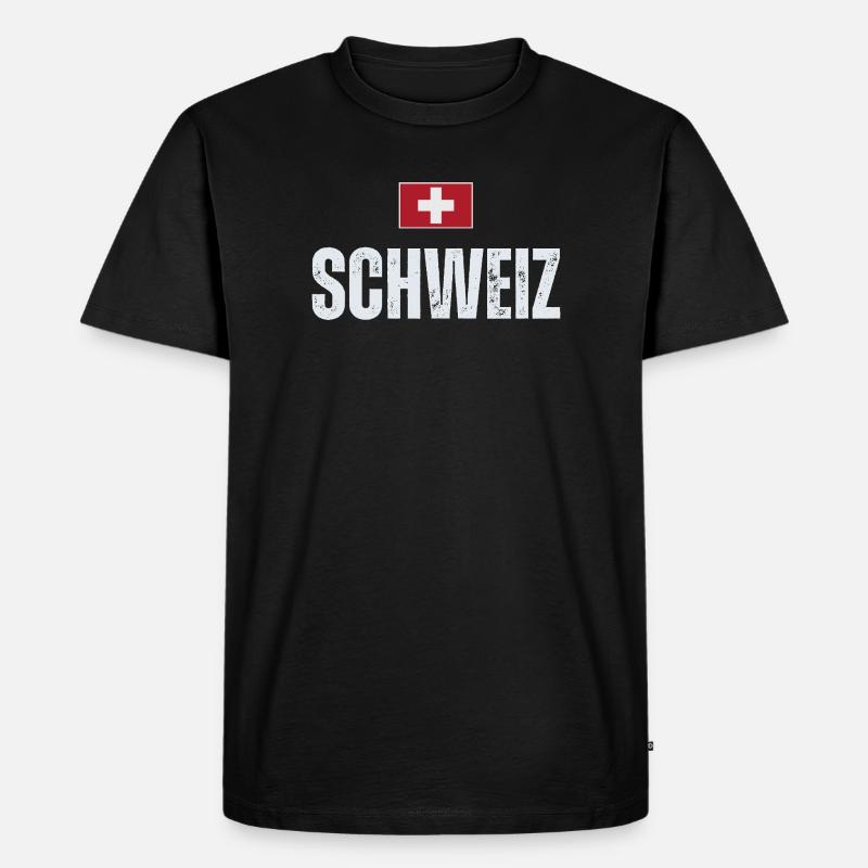 Schweizer Flagge, Schweizer Patriot - Männer Premium Bio T-Shirt - Schwarz