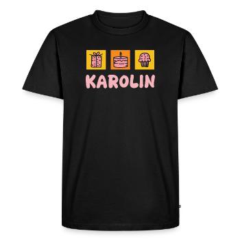 Karolin as a given name - Men's Premium Organic T-Shirt - black - Front - Nico (187cm)
