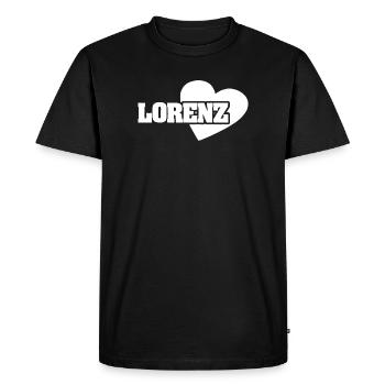Avec amour Lorenz - T-shirt Premium bio Homme - noir - Devant - Nico (187cm)