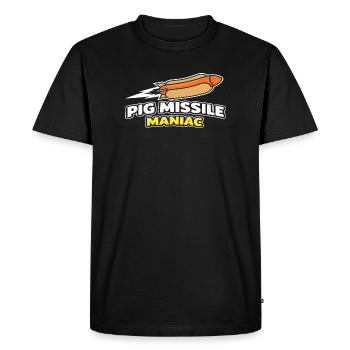 Pig Missile Maniac Drôle de Conception de la Roquette Hot Dog - T-shirt Premium bio Homme - noir - Devant - Nico (187cm)