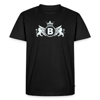 Blason impérial avec couronne de lion - T-shirt Premium bio Homme - noir - Devant - Nico (187cm)