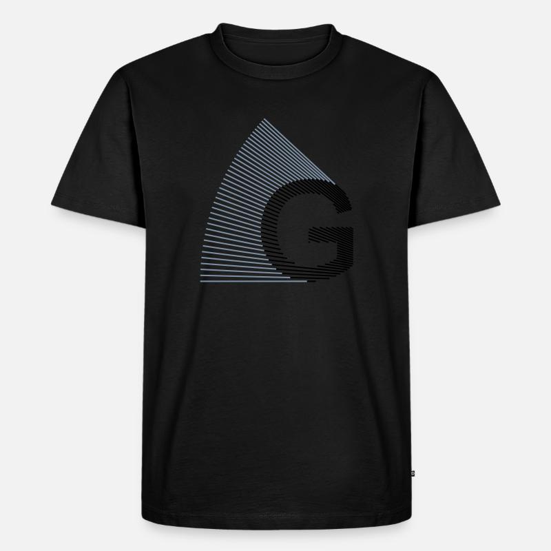 strahlen_typo_G - Männer Premium Bio T-Shirt - Schwarz