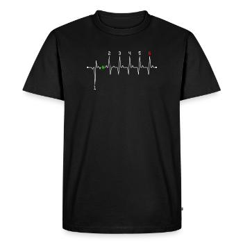 Neon N on Heartbeat - Men's Premium Organic T-Shirt - black - Front - Nico (187cm)