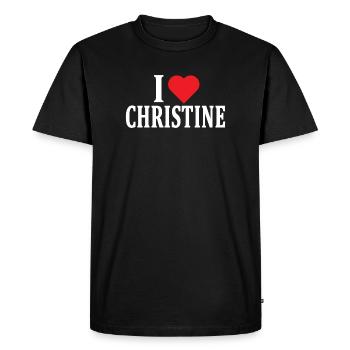 t-shirt J’adore Christine t-shirt idée cadeau - T-shirt Premium bio Homme - noir - Devant - Nico (187cm)