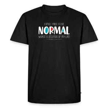 I once tried to be normal (dark) - Men's Premium Organic T-Shirt - black - Front - Nico (187cm)