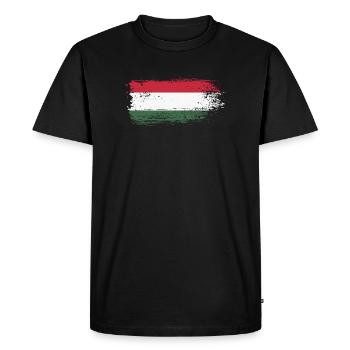 Hungarian Brush Flag - Men's Premium Organic T-Shirt - black - Front - Nico (187cm)