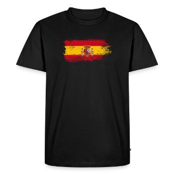 Spanish Flag Crest Splash - Men's Premium Organic T-Shirt - black - Front - Nico (187cm)