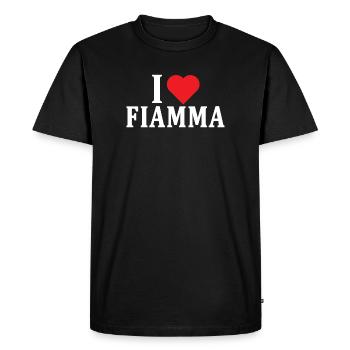 t-shirt I love Flame t-shirt idée cadeau - T-shirt Premium bio Homme - noir - Devant - Nico (187cm)