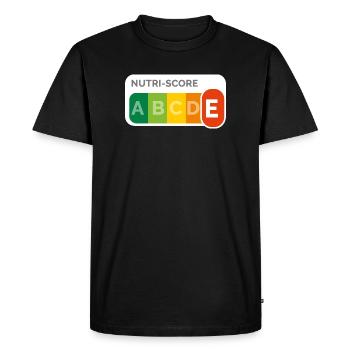 Nutri score E - T-shirt Premium bio Homme - noir - Devant - Nico (187cm)