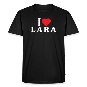 t-shirt I love Lara t-shirt gift idea - Men's Premium Organic T-Shirt - black - Front - Nico (187cm)