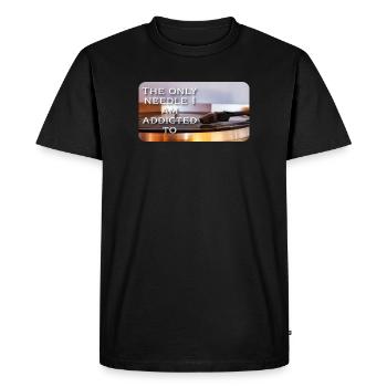 La seule aiguille à laquelle je suis accro - T-shirt Premium bio Homme - noir - Devant - Nico (187cm)