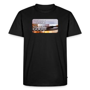 La seule aiguille qui me fait du bien - T-shirt Premium bio Homme - noir - Devant - Nico (187cm)