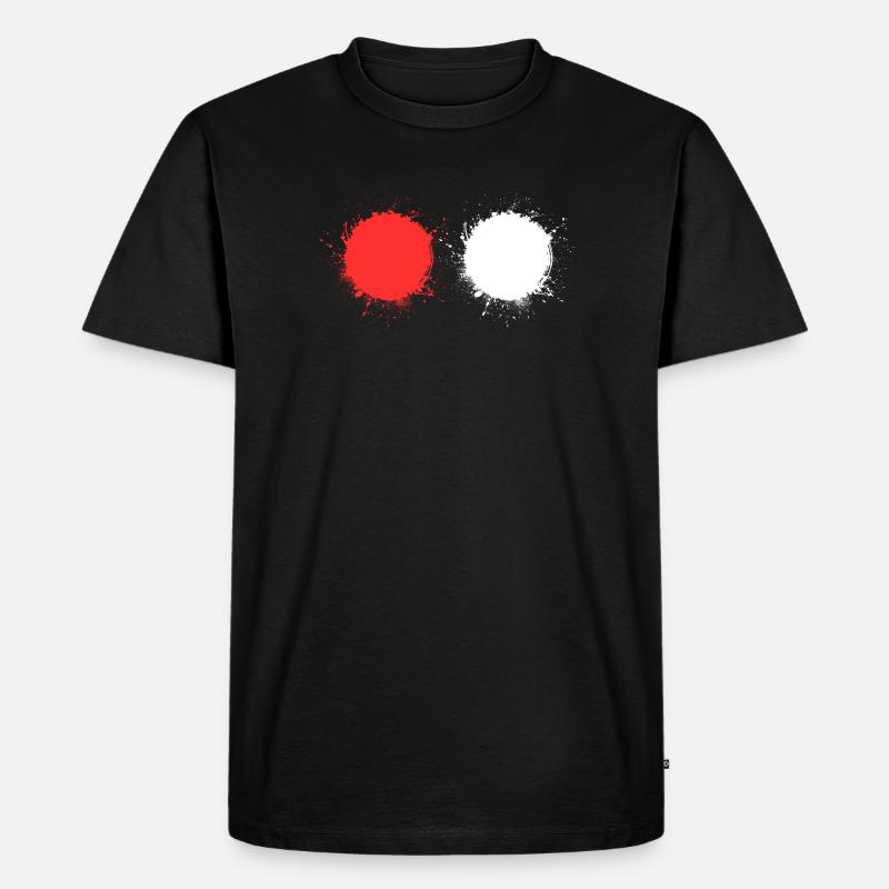 Rot Weiß - Männer Premium Bio T-Shirt - Schwarz