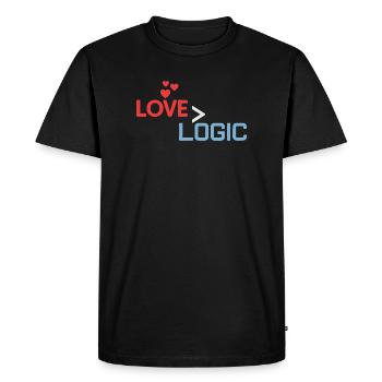 L’amour plus grand que la conception logique - T-shirt Premium bio Homme - noir - Devant - Nico (187cm)