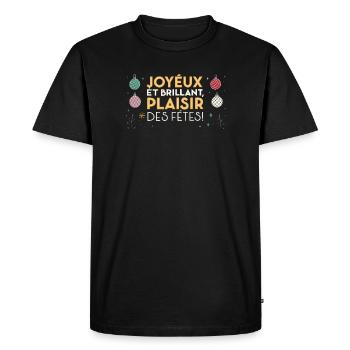 Happy and Brilliant Holiday Fun - Men's Premium Organic T-Shirt - black - Front - Nico (187cm)