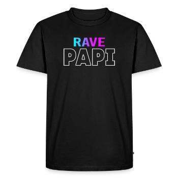 Rave Dad Techno House Electro Festival Hardstyle - Men's Premium Organic T-Shirt - black - Front - Nico (187cm)