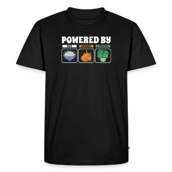 Propulsé par Rice Chicken Broccoli - T-shirt Premium bio Homme - noir - Devant - Nico (187cm)