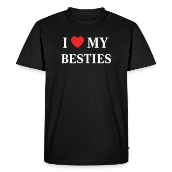 I Love My Besties J'aime Mes Meilleurs Amis - T-shirt Premium bio Homme - noir - Devant - Nico (187cm)