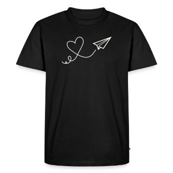 Herzflug line art - Men's Premium Organic T-Shirt - black - Front - Nico (187cm)