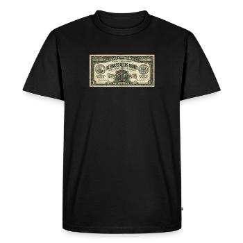 Affiche Monnaie d'Affaires Vintage - T-shirt Premium bio Homme - noir - Devant - Nico (187cm)