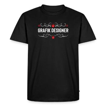 Métier de graphiste - T-shirt Premium bio Homme - noir - Devant - Nico (187cm)