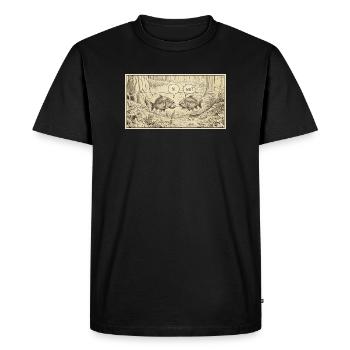 Fish talk in the pond - Men's Premium Organic T-Shirt - black - Front - Nico (187cm)