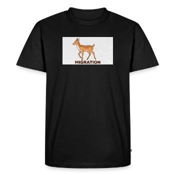 Illustration des cerfs migrateurs - T-shirt Premium bio Homme - noir - Devant - Nico (187cm)