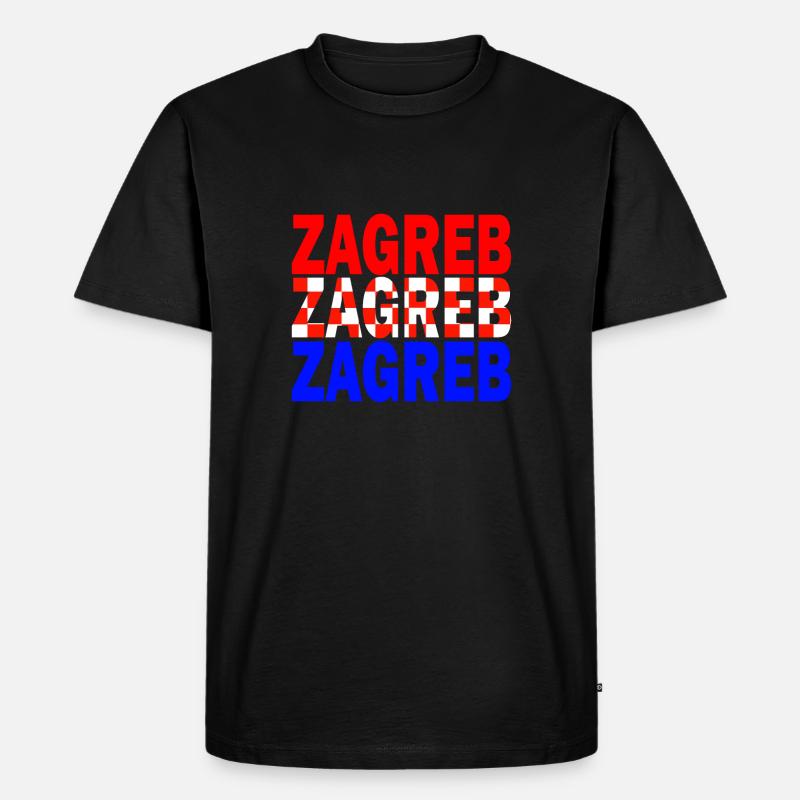 zagreb - Männer Premium Bio T-Shirt - Schwarz