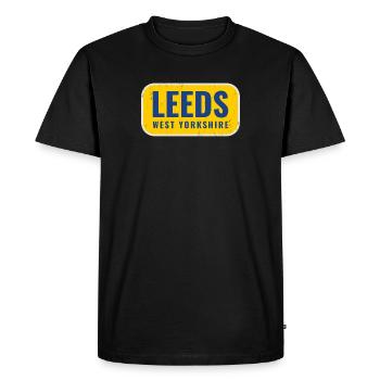 Leeds West Yorkshire Badge - Men's Premium Organic T-Shirt - black - Front - Nico (187cm)