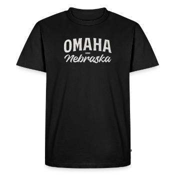 T-shirt vintage Omaha Nebraska - T-shirt Premium bio Homme - noir - Devant - Nico (187cm)