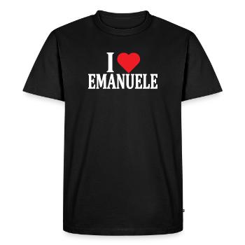 t-shirt J’adore Emanuele idée cadeau t-shirt - T-shirt Premium bio Homme - noir - Devant - Nico (187cm)