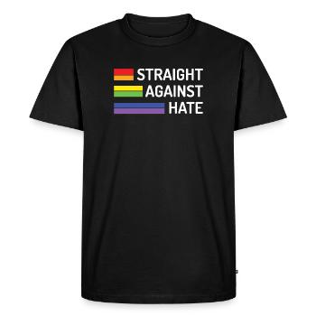 Mois de la fierté - Droit contre la haine - T-shirt Premium bio Homme - noir - Devant - Nico (187cm)