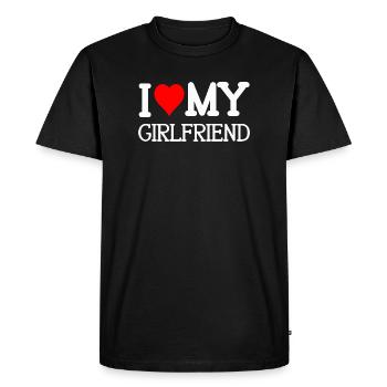 Heart and Letters Love Message Design - Men's Premium Organic T-Shirt - black - Front - Nico (187cm)