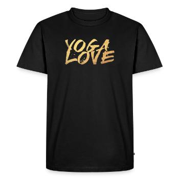 Yoga Amour Or Méditation Écriture Graffiti om - T-shirt Premium bio Homme - noir - Devant - Nico (187cm)