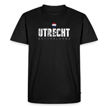 Utrecht Lettres de la ville en détresse - T-shirt Premium bio Homme - noir - Devant - Nico (187cm)