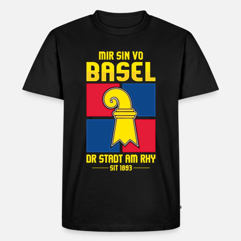 BASEL - Männer Premium Bio T-Shirt - Schwarz