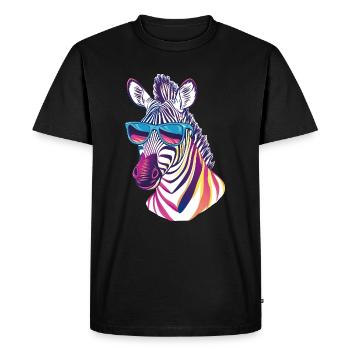 Zebra - Men's Premium Organic T-Shirt - black - Front - Nico (187cm)
