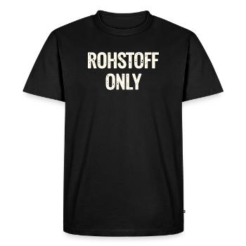Lettrage de la matière première uniquement - T-shirt Premium bio Homme - noir - Devant - Nico (187cm)