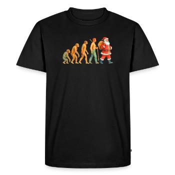 Évolution au Père Noël – Noël à l’aquarelle - T-shirt Premium bio Homme - noir - Devant - Nico (187cm)