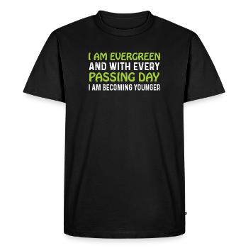 Evergreen every day younger - Men's Premium Organic T-Shirt - black - Front - Nico (187cm)