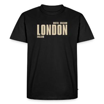 Typographie rétro de Londres - T-shirt Premium bio Homme - noir - Devant - Nico (187cm)