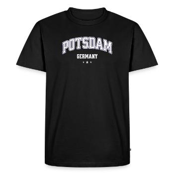Emblème du Potsdam Germany College - T-shirt Premium bio Homme - noir - Devant - Nico (187cm)