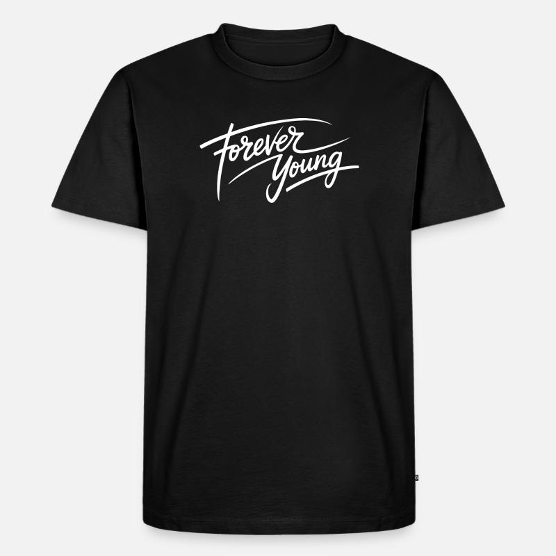 Forever Young - Männer Premium Bio T-Shirt - Schwarz