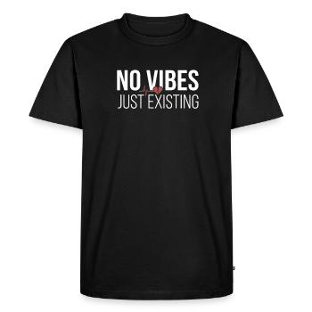 No Vibes - Men's Premium Organic T-Shirt - black - Front - Nico (187cm)