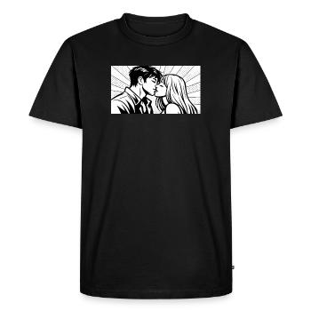 L’amour en mouvement - T-shirt Premium bio Homme - noir - Devant - Nico (187cm)