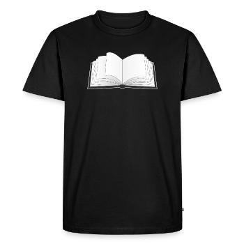 an open book for the bookworm or bookworm - Men's Premium Organic T-Shirt - black - Front - Nico (187cm)