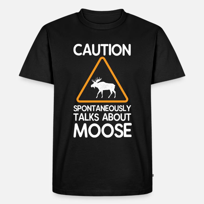 Elch - Männer Premium Bio T-Shirt - Schwarz